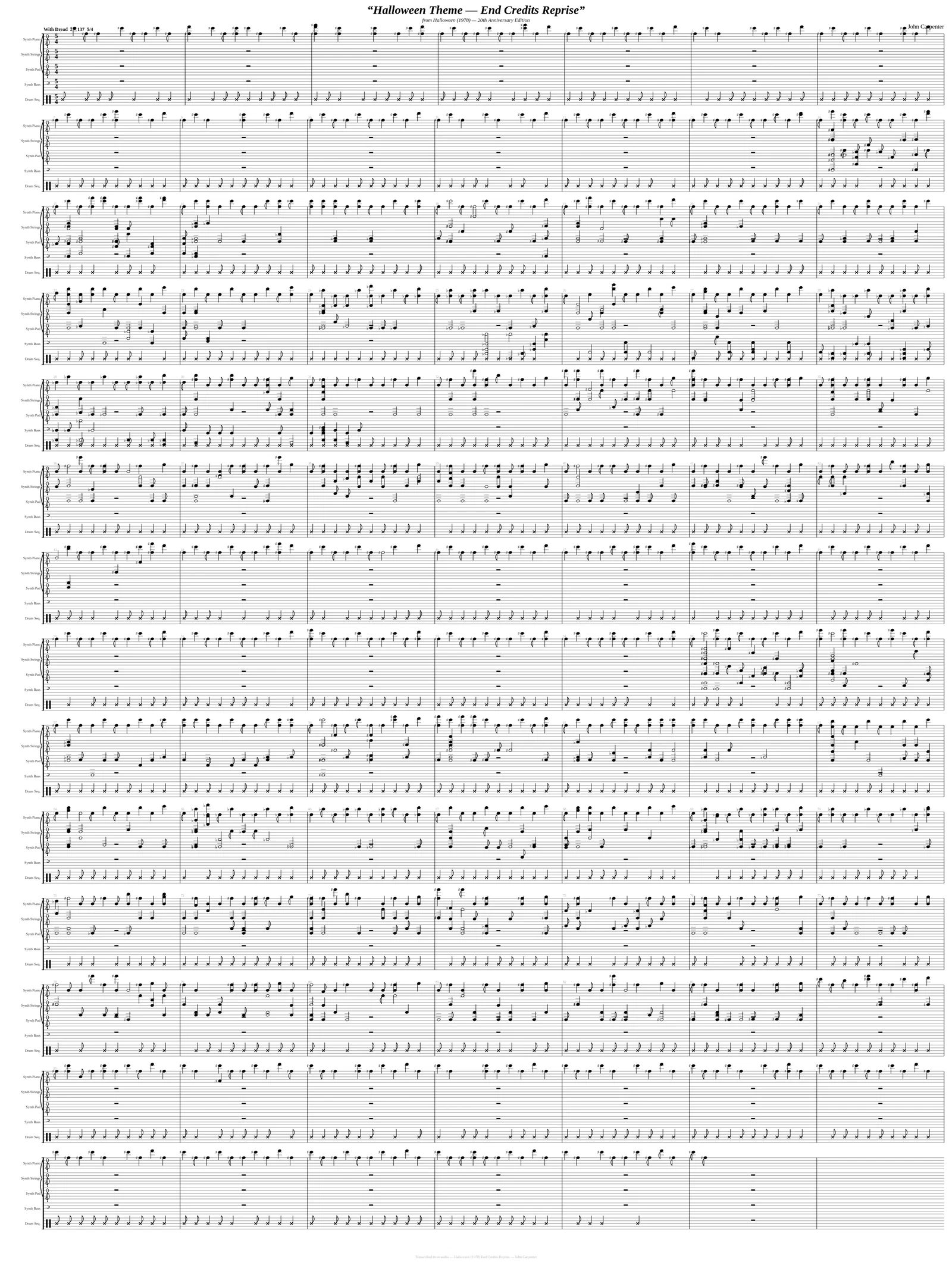 Halloween 1978 ending repise score