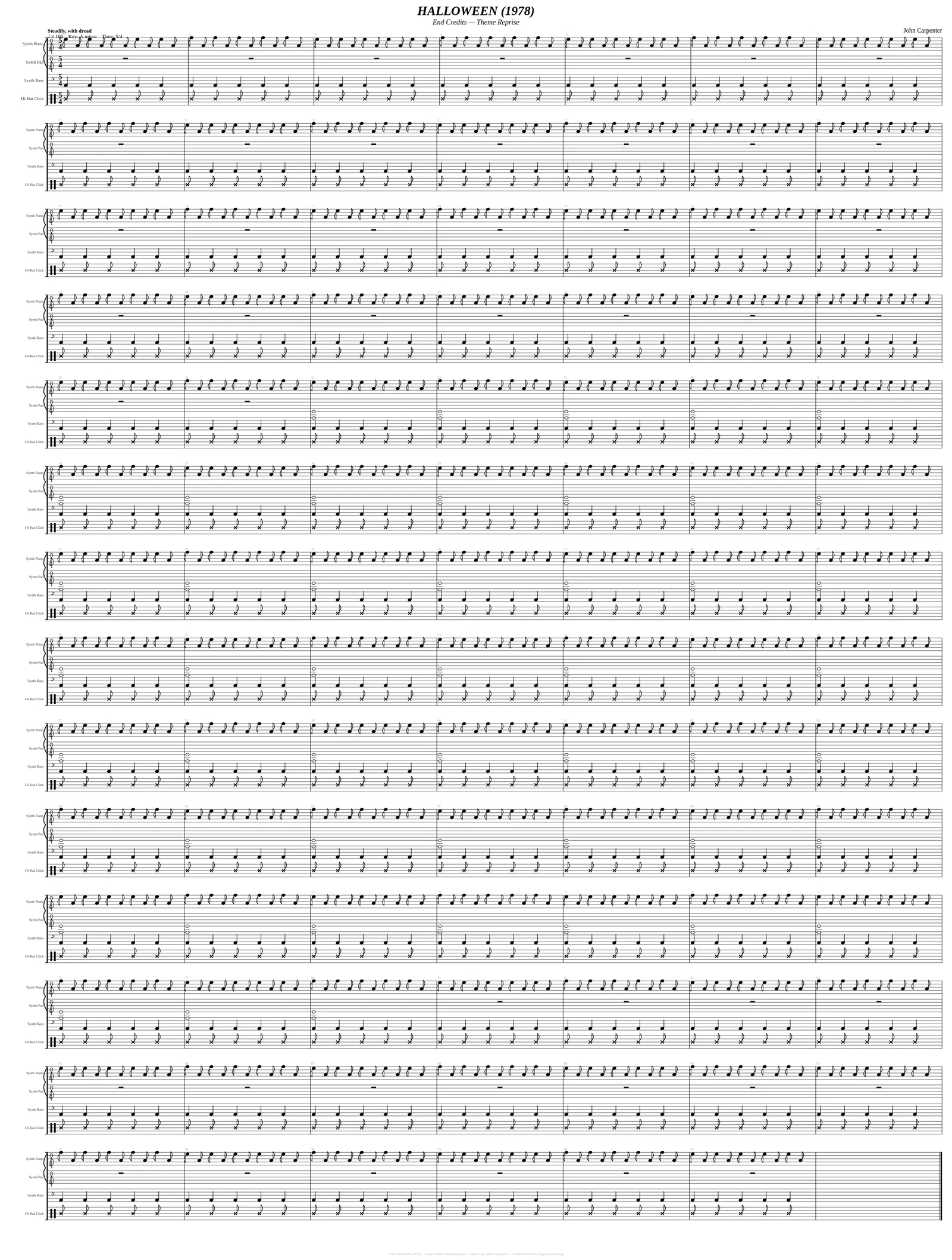 hALLOWeen 1978 score ending reprise