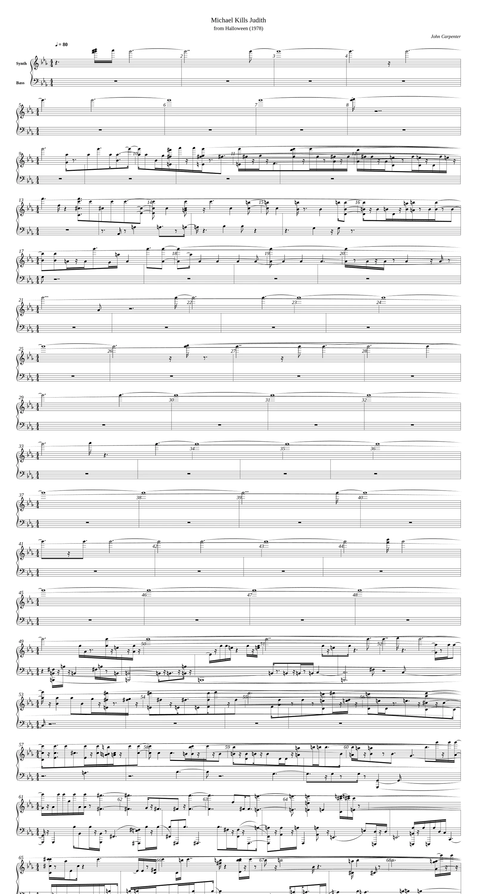 mICHEAL KILLS judith 1978 halloween sco