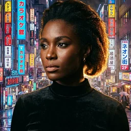 Demo Portrait - Tokyo Neon Background