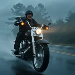 riding a harley in the rain